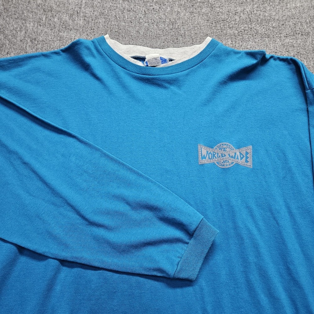 Vintage Worldwide Long Sleeve Blue American Wraps Design Concepts DDRF Size XXL